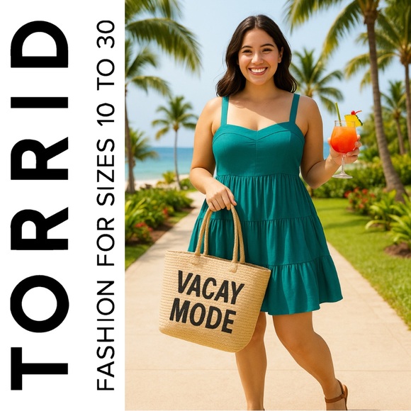 torrid Dresses & Skirts - Torrid Everglade Teal Green Tiered Sweetheart Mini Dress, Large, NWT!